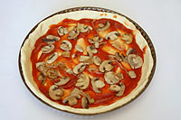 Приготовление пиццы с грибами