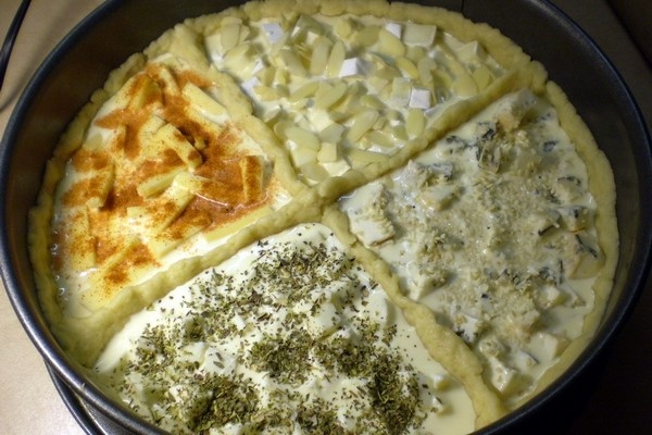 Пирог «Четыре сыра» в духовке